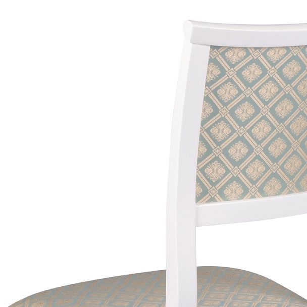 Комплект деревянных стульев с мягким сиденьем Камир Белый/Бирюзовый жаккард, 2 шт. - Вид 10