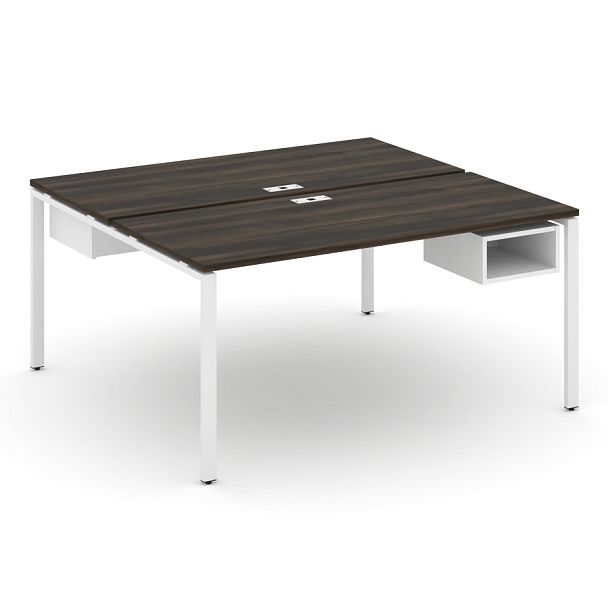 Concept Рабочая станция 2 сторонняя с подвесными тумбами на 2 места CN.DRS-104 Дуб Мали/Белый Бриллиант/Металл Белый 1580*1480*750 - Вид 1