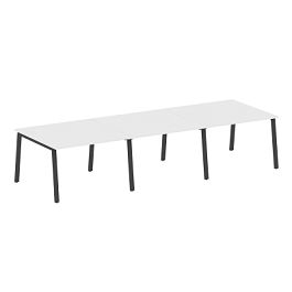 Metal System Перег. стол (3 столешницы) на А-образном м/к БА.ПРГ-3.2 Белый/Антрацит металл 3600*1235*750 - Фото предпросмотра
