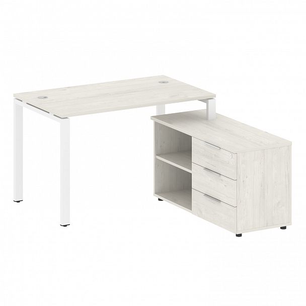 Рабочая станция "Metal System" БП.РС-СТС-2.2 дуб наварра/белый - Вид 1