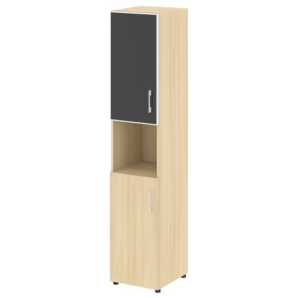 Yalta Шкаф узкий LT.SU-1.4 R (L) black Акация/Стекло black 400*450*1987 - Вид 1