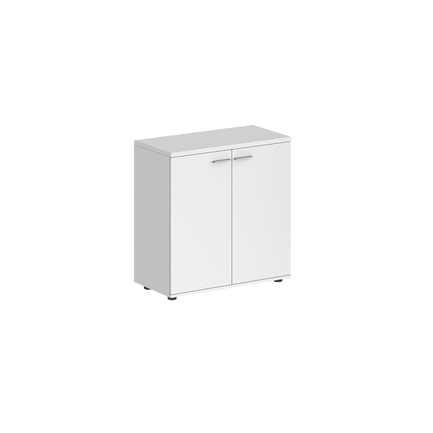 Шкаф низкий Sigma 800х400х825, 2-х дв., з.ст ЛДСП / корпус: белый;  фасады: белый - Вид 1