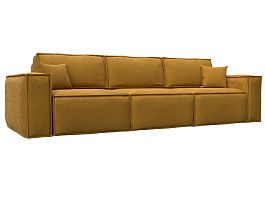 Диван прямой Лига-081 НПБ Лонг Велюр желтый - Фото предпросмотра