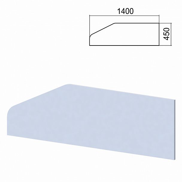 Экран-перегородка к столам "Арго", шириной 1400 мм, серый - Вид 2