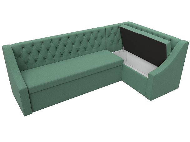 Диван кухонный угловой Мерлин правый угол Рогожка зеленый - Вид 7