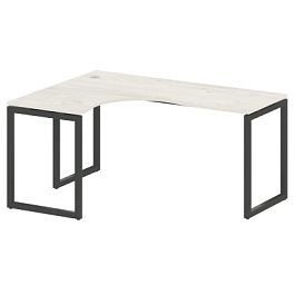 Metal System Quattro Стол криволинейный левый на О-образном м/к 40БО.СА-4 (L) Дуб наварра/Антрацит металл 1600*1200*750 - Фото предпросмотра