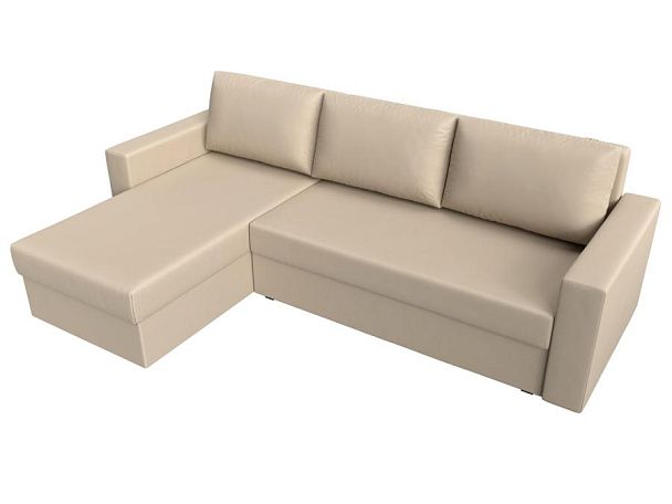 Угловой диван Траумберг Лайт левый (полностью экокожа бежевая) - Вид 5