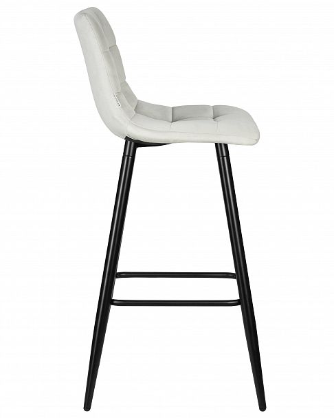 Стул барный DOBRIN NICOLE (черные матовые ножки, светло-серый велюр (108-52)) - Вид 3