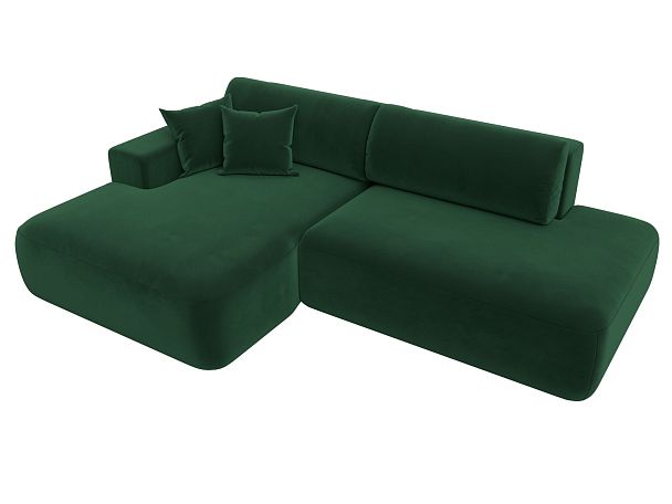 Диван угловой Лига-036 Модерн левый угол Велюр зеленый - Вид 3