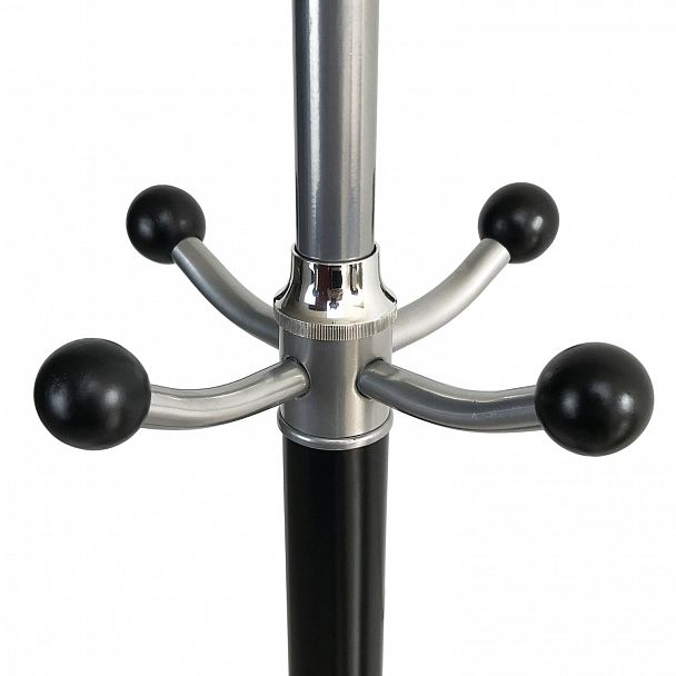 Вешалка-стойка BRABIX "CR-8342" на мраморном диске, металл, 5+4 крючка, цвет черный, 606439 - Вид 4