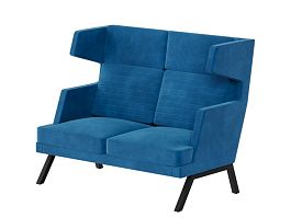 Aldo Диван двухместный высокий ALD-02 Velutto 54/Металл Черный 1430*960*1180 - Фото предпросмотра