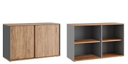 Тумба с раздвижными фасадами Tess 120x45x75 дуб крафт золотой - Фото предпросмотра