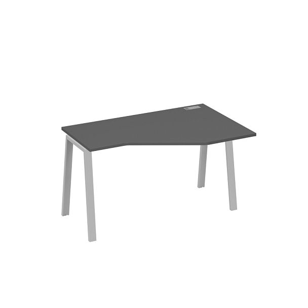 Стол эргономичный правый "Техно" на металлокаркасе TRE A4 А4 Б3 054 БП антрацит премиум / металлокаркас серый - Вид 1