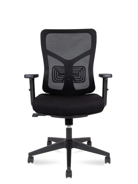 Кресло офисное / Asper LB / черный пластик  / черная сетка / черная ткань - Вид 2