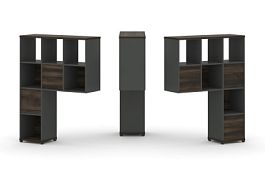 Concept Надставка высокая CN.DNV-003 Дуб Мали/Антрацит/Металл Антрацит 1099*350*1486 - Фото предпросмотра