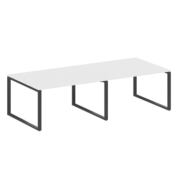 Metal System Перег. стол (2 столешницы) на О-образном м/к БО.ПРГ-2.3 Белый/Антрацит металл 2800*1235*750 - Вид 1