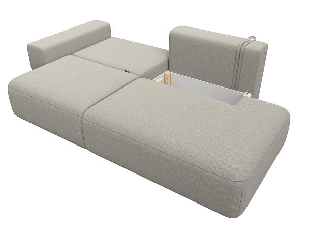 Диван прямой Лига-036 НПБ Модерн подлокотник слева Рогожка бежевый - Вид 8