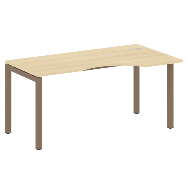 Metal System Quattro Стол криволинейный правый на П-образном м/к 50БП.СА-1 (R) Акация/Мокко металл 1600*900*750 - Вид 1