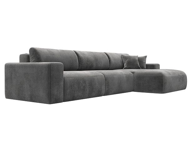Диван угловой Лига-036 НПБ Классик Лонг правый угол Велюр серый - Вид 3