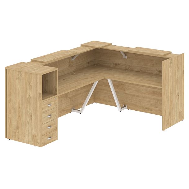 Ресепшн Г-образный "Onix" O.R-K-27 тиквуд светлый - Вид 1