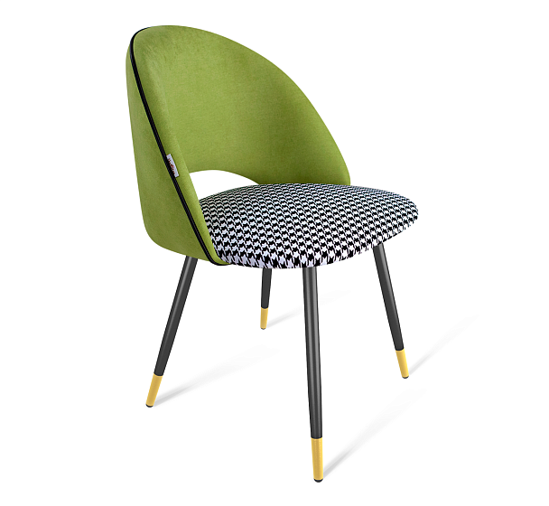 Стул Sheffilton SHT-ST34-3/S95-1 оливковый/гусиная лапка/чёрный муар/золото - Вид 2