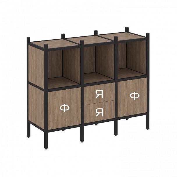 Стеллаж "Loft" VR.L-07 белый бриллиант/черный - Вид 2