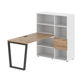 Стол-стеллаж EVRST 1113 Дуб Денвер светлый/Мокко/Белый 1790х1120х1355 EDIS - Фото предпросмотра
