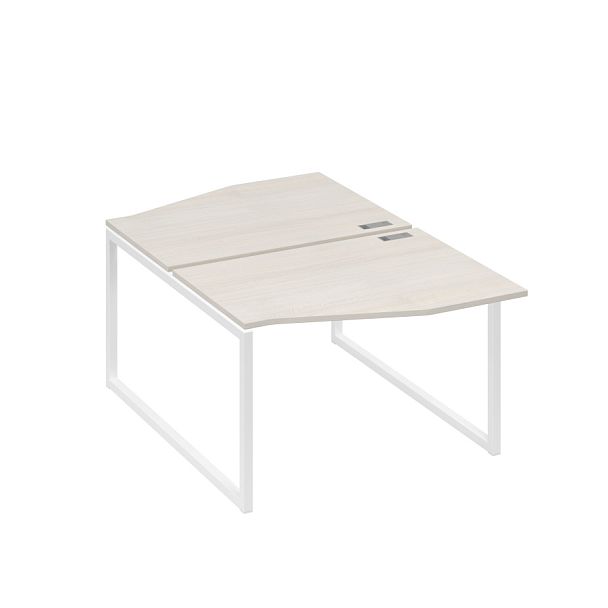 Рабочая станция каркас QUATTRO (2х120) столы Техно A4 А4 Б4 189 БП дуб / металлокаркас белый - Вид 1