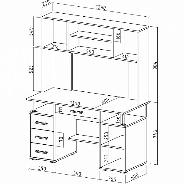 Стол письменный Амбер-19Я - Вид 2