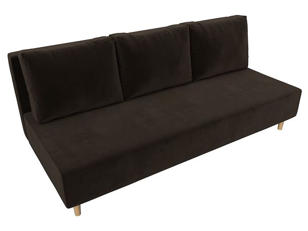 Диван прямой Лига-033 Микровельвет коричневый - Вид 5