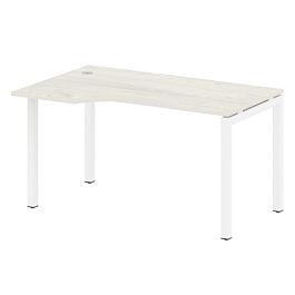Metal System Quattro Стол криволинейный левый на П-образном м/к 50БП.СА-2 (L) Дуб наварра/Белый металл 1400*900*750 - Фото предпросмотра