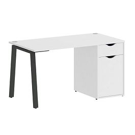 Home Office Стол письменный VR.SP-3-138.1.A Белый бриллиант/Антрацит металл 1380*720*750 - Фото предпросмотра