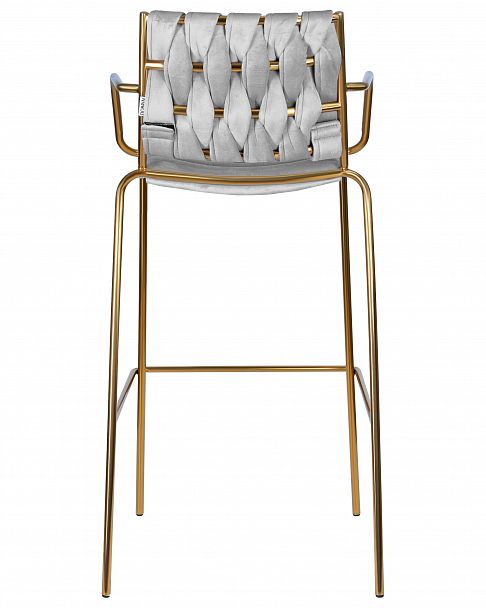 Стул барный DOBRIN MILLER GOLD (светло-серый велюр (135-37)) - Вид 5