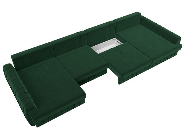 Диван П-образный Лига-057 НПБ Лонг Велюр зеленый - Вид 7