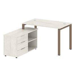 Metal System Р. ст. с тумбой на П-образном м/к БП.РС-СТС-2.2 (L) Дуб наварра/Мокко металл 1300*1520*750 - Фото предпросмотра