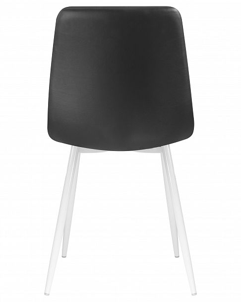 Стул обеденный DOBRIN ALEX (белые ножки, чёрная экокожа (P-01)) - Вид 5
