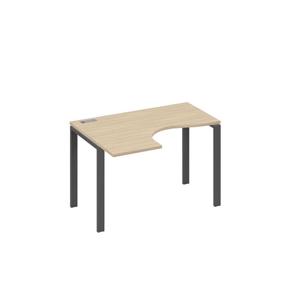 Стол эргономичный левый "Классика" на металлокаркасе UNO A4 А4 Б1 031 БП дуб скандинавский / металлокаркас антрацит - Вид 1