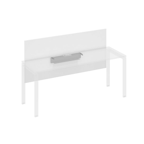 Экран настольный фронтальный большой для стола 180 с кабель-каналом A4 А4 Б 839 БП белый премиум / металлокаркас антрацит - Вид 1