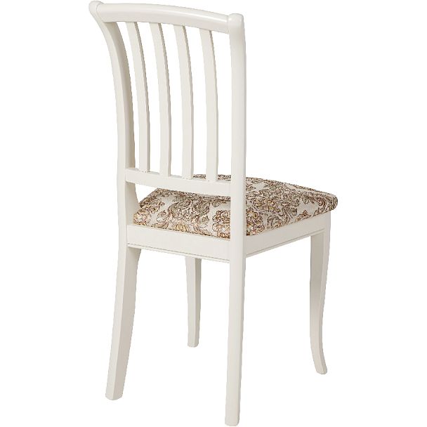 Стул деревянный с мягким сиденьем Бэль Слоновая кость/Бежевый жаккард - Вид 4
