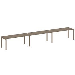 Metal System Quattro Р. ст. на 3 раб. места на П-образном м/к 50БП.СМ-3.5 Вяз/Мокко металл 5400*720*750 - Фото предпросмотра