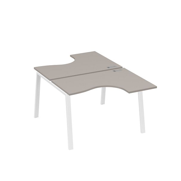 Рабочая станция каркас TRE столы Классика (2х120) A4 А4 Б3 180  БП мокко премиум / металлокаркас белый - Вид 1