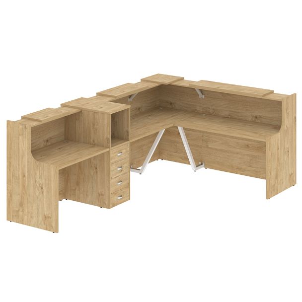 Ресепшн Г-образный "Onix" O.R-K-30 тиквуд светлый - Вид 1