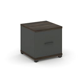 Concept Тумба приставная 1 распаш. фасад CN.TUP-004 W Дуб Мали/Антрацит/Металл Антрацит 420*420*416 - Фото предпросмотра