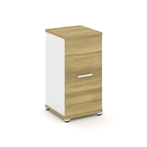 Concept Шкаф 1 узкая секция, 2 ниши CN.STU-213 W Дуб Винченцо/Белый Бриллиант/Металл Белый 420*420*818 - Вид 1