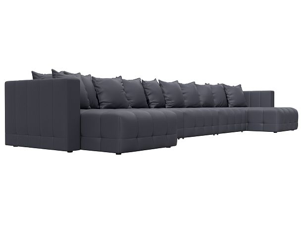 Диван П-образный Лига-052 НПБ МегаЛонг Экокожа серый - Вид 3