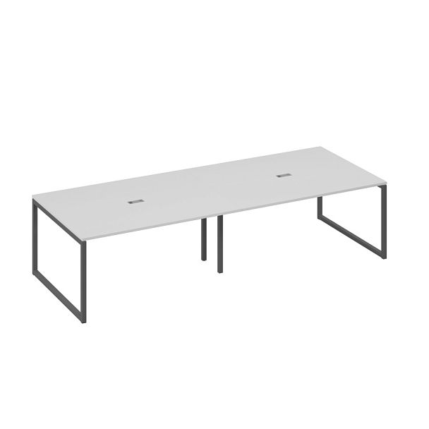 Стол 320 переговорный с металлокаркасом QUATTRO A4 А4 Б4 133-2 БП серый / металлокаркас антрацит - Вид 1