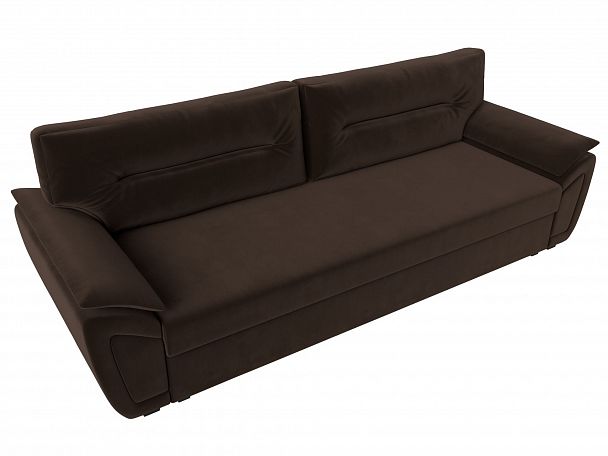 Прямой диван Нэстор Лайт (полностью микровельвет коричневый) - Вид 5