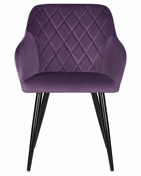 Стул обеденный DOBRIN ROBERT (черные матовые ножки, велюр V108-45 Темно-фиолетовый) - Вид 6