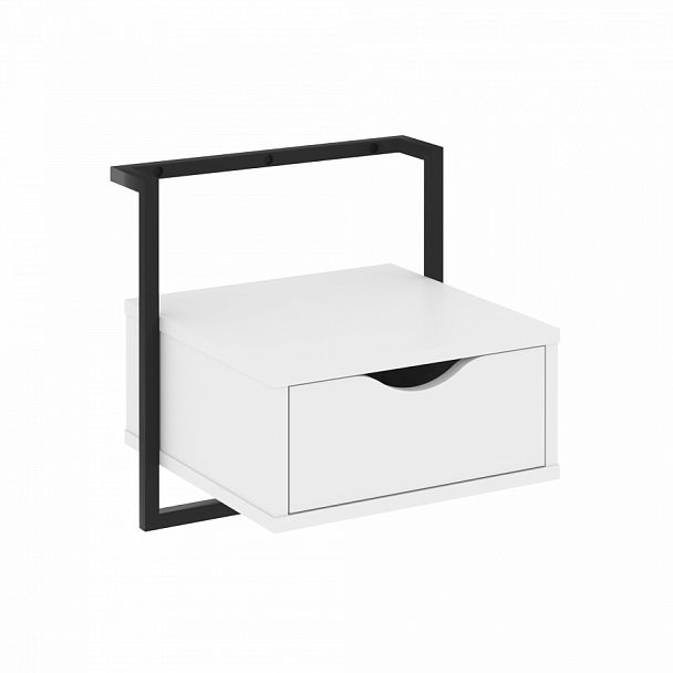 Тумба навесная "Loft" (крепление к стене) VR.L-SY1 Белый Бриллиант/Черный - Вид 1