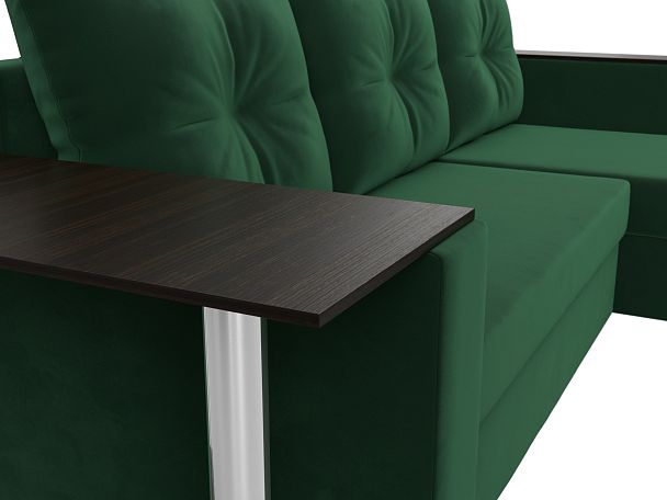 Угловой диван Атланта Лайт правый (полностью велюр зеленый) - Вид 4